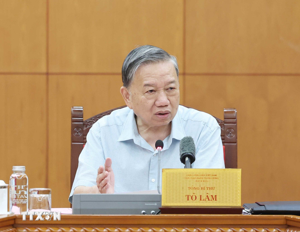 Tổng Bí thư Tô Lâm phát biểu. (Ảnh: Thống Nhất/TTXVN)