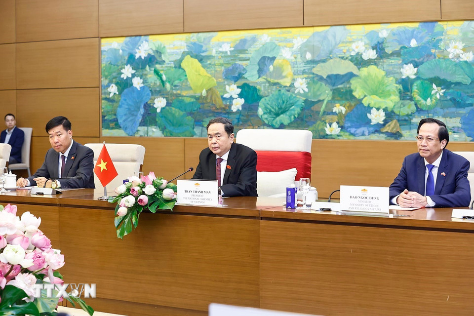 Chủ tịch Quốc hội Trần Thanh Mẫn phát biểu. (Ảnh: Doãn Tấn/TTXVN)