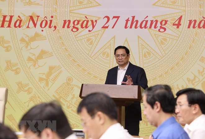 Thủ tướng Phạm Minh Chính phát biểu chỉ đạo. (Ảnh: Lâm Khánh/TTXVN) Thủ tướng: Chuyển đổi số là động lực thúc đẩy đổi mới sáng tạo ảnh 1