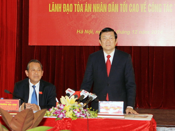 Chủ tịch nước làm việc với ngành Tòa án Nhân dân Tối cao ảnh 1