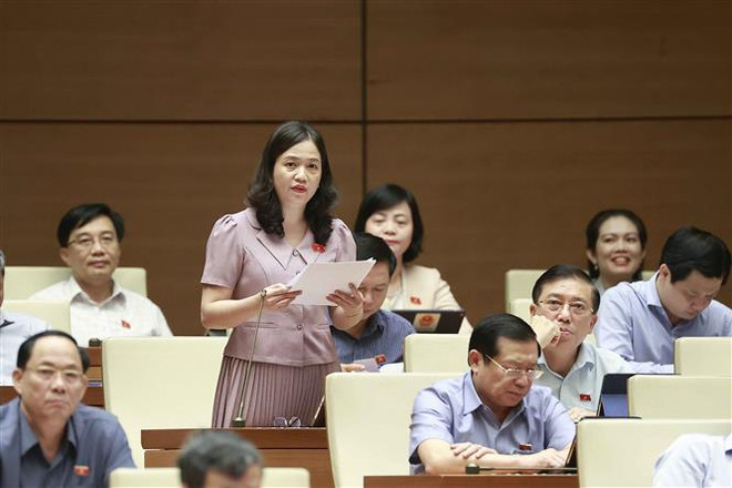 Đại biểu Quốc hội tỉnh Bình Phước Điểu Huỳnh Sang phát biểu ý kiến. (Ảnh: Doãn Tấn/TTXVN) Cần có chế tài cụ thể xử lý vi phạm về lấn chiếm đất quốc phòng ảnh 3