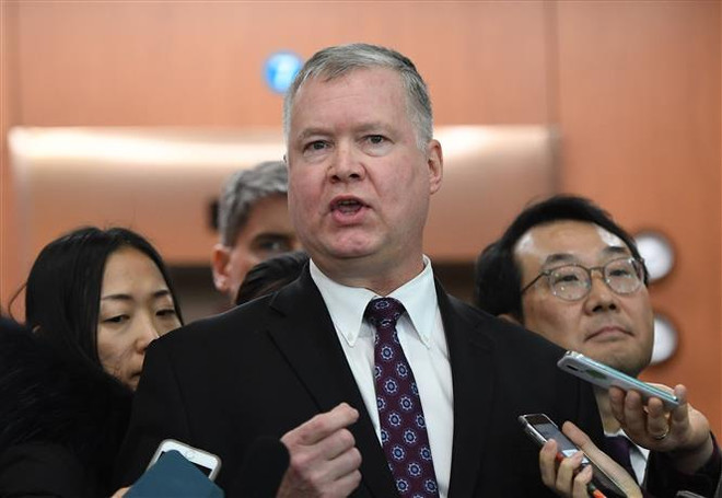 Đặc phái viên Mỹ về Triều Tiên Stephen Biegun phát biểu với báo giới tại Seoul, Hàn Quốc. (Ảnh: AFP/TTXVN) Đặc phái viên Mỹ về Triều Tiên có thể trở thành Thứ trưởng Ngoại giao ảnh 1