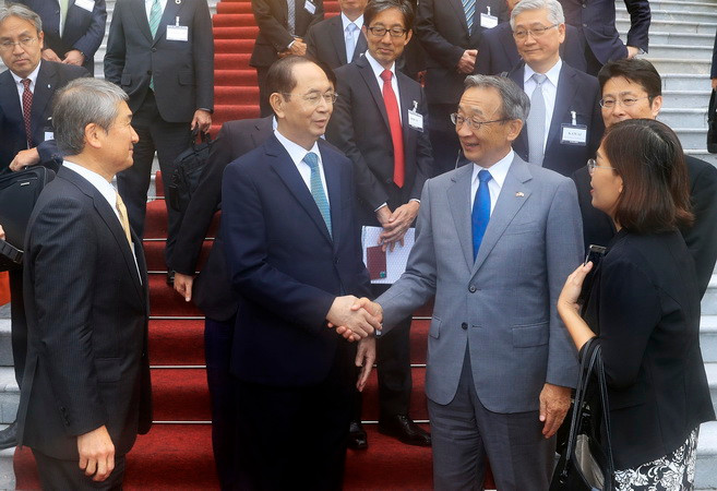 Chủ tịch nước Trần Đại Quang tiếp đoàn Ủy ban Kinh tế Nhật-Việt ảnh 1