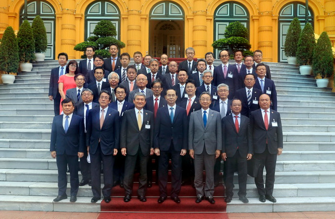 Chủ tịch nước Trần Đại Quang tiếp đoàn Ủy ban Kinh tế Nhật-Việt ảnh 2