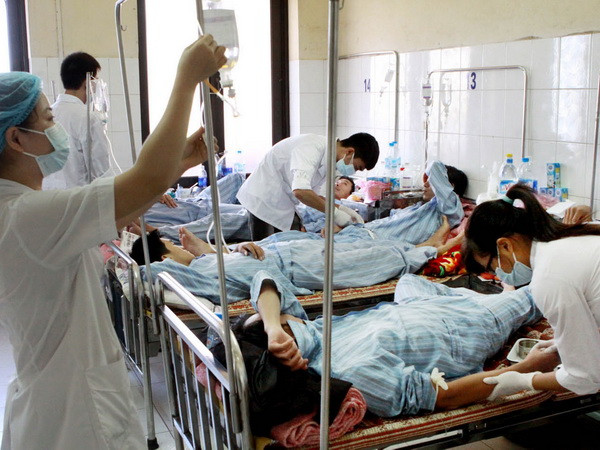 Chăm sóc bệnh nhân sốt xuất huyết tại Bệnh viện Nhiệt đới Trung ương. (Ảnh: Dương Ngọc/TTXVN) Cả nước ghi nhận hơn 9.010 trường hợp mắc sốt xuất huyết ảnh 1