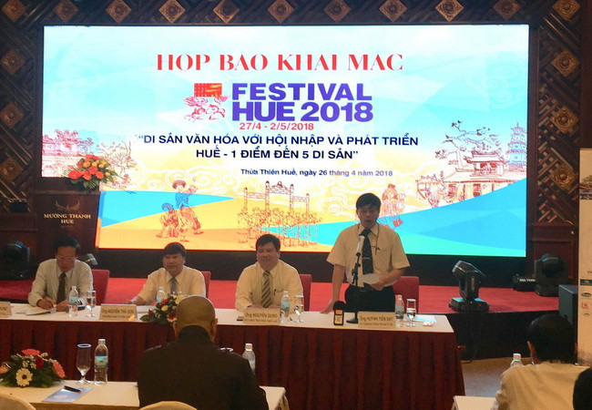 Quang cảnh họp báo. (Ảnh: Quốc Việt/TTXVN) Festival Huế 2018 quy tụ nhiều chương trình nghệ thuật đặc sắc ảnh 1