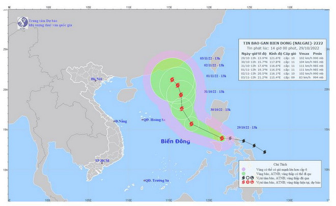 Bão Nalgae có xu hướng mạnh dần lên, mỗi giờ đi được 15-20km ảnh 1