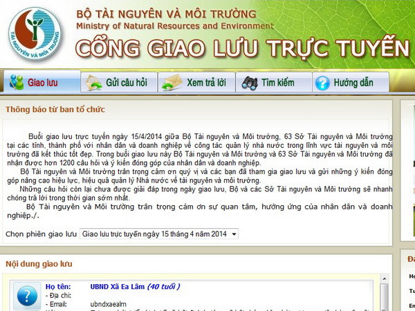 Giao lưu trực tuyến quản lý nhà nước về tài nguyên môi trường đợt 2 ảnh 1