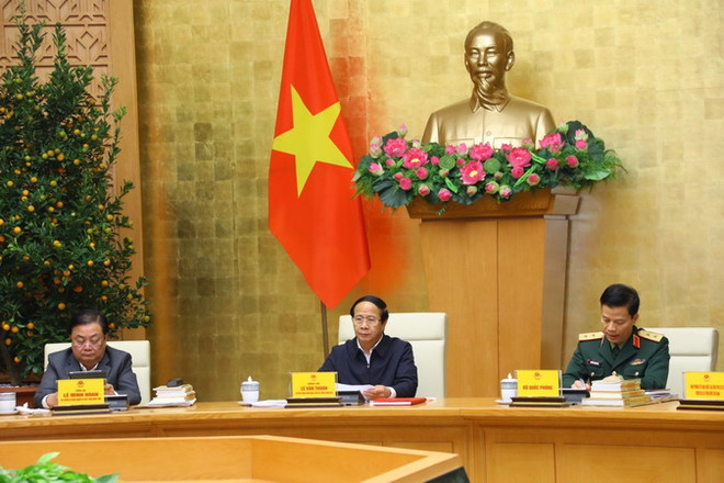 Phó Thủ tướng Lê Văn Thành phát biểu chỉ đạo hội nghị. (Ảnh: Văn Điệp/TTXVN) Dự báo sớm, theo dõi chặt, hành động nhanh trong phòng chống thiên tai ảnh 2