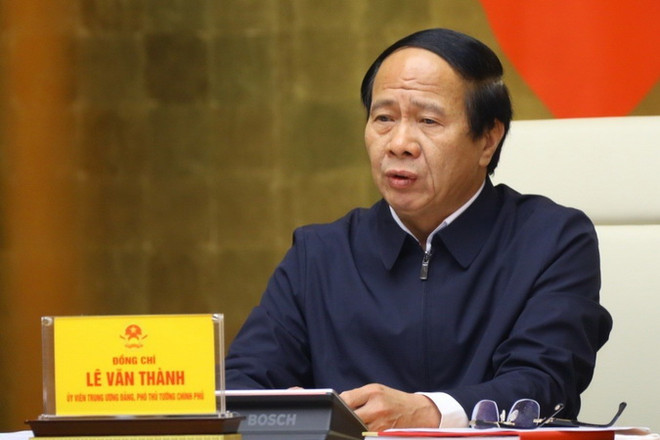 Phó Thủ tướng Lê Văn Thành phát biểu chỉ đạo hội nghị. (Ảnh: Văn Điệp/TTXVN) Dự báo sớm, theo dõi chặt, hành động nhanh trong phòng chống thiên tai ảnh 1