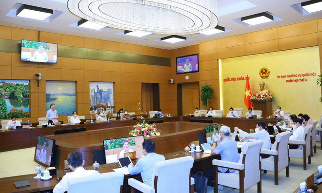 Trong ảnh: Quang cảnh phiên họp cho kiến về dự án Luật sửa đổi, bổ sung một số điều của Luật Sở hữu trí tuệ. (Ảnh: Nguyễn Điệp/TTXVN) Sửa đổi Luật Sở hữu trí tuệ, bảo đảm hài hòa lợi ích giữa các chủ thể ảnh 3