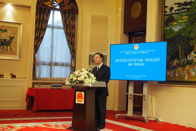 Đại sứ quán Việt Nam tại Bắc Kinh gặp gỡ báo chí Việt-Trung ảnh 2