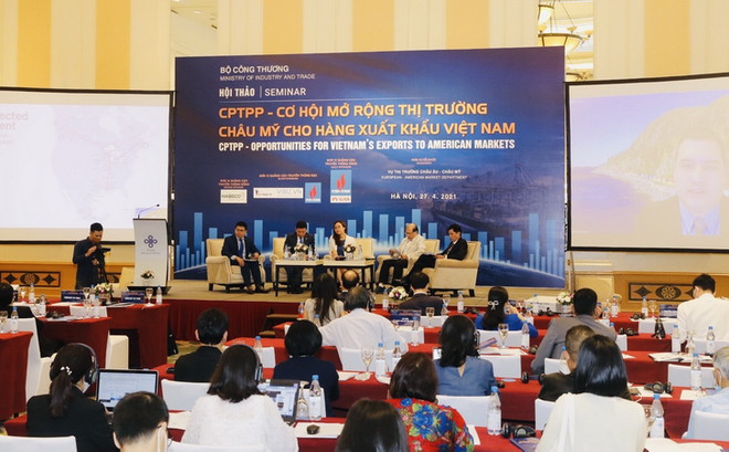 Quang cảnh hội thảo. (Ảnh: Trần Việt/TTXVN) Hiệp định CPTPP mở đường cho hàng Việt Nam sang châu Mỹ ảnh 2