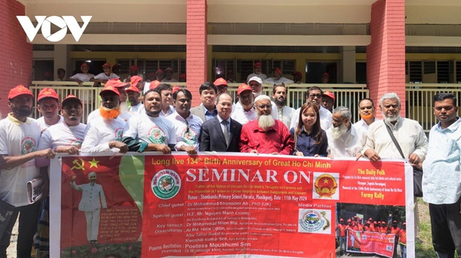 Các học giả, nhà nghiên cứu, đại diện hội đoàn nông dân Bangladesh tham dự Hội thảo về Chủ tịch Hồ Chí Minh. (Nguồn: VOV) 1505_bangladesh2.jpg
