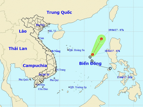 Áp thấp nhiệt đới trên biển đã suy yếu thành một vùng áp thấp ảnh 1