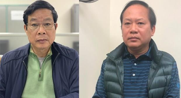 Bị can Nguyễn Bắc Son (trái) và Trương Minh Tuấn. (Nguồn: Cổng thông tin Bộ Công an) Đề nghị khai trừ khỏi Đảng ông Nguyễn Bắc Son và Trương Minh Tuấn ảnh 1