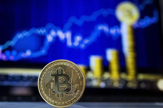 Đồng Bitcoin.( Ảnh: AFP/TTXVN) Giá trị thị trường tiền kỹ thuật số thế giới đã đạt 2.000 tỷ USD ảnh 1