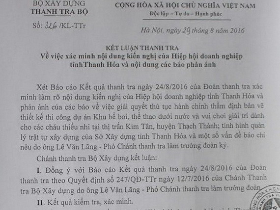 Thanh tra phân xử vụ đấu tố giữa bầu Đệ và Giám đốc Sở Xây dựng ảnh 1
