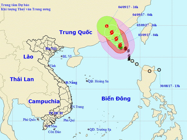 Bão số 8 sẽ đi vào đất liền tỉnh Quảng Đông và suy yếu dần ảnh 1