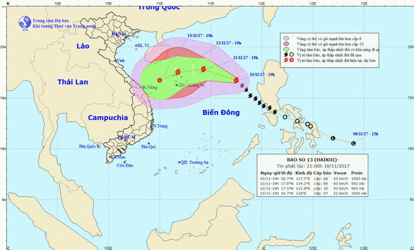 Bão số 13 di chuyển chậm, có khả năng suy yếu thành áp thấp nhiệt đới ảnh 1