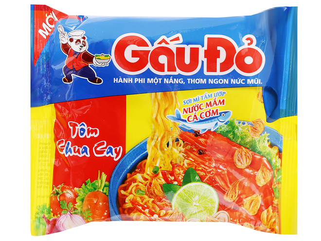 Mỳ Gấu Đỏ tôm chua cay. Bộ Công Thương yêu cầu báo cáo về sản phẩm mỳ ăn liền Gấu Đỏ ảnh 1