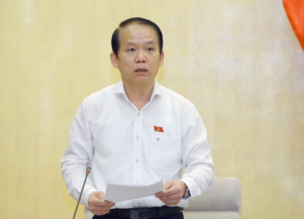 Chủ nhiệm Ủy ban Pháp luật của Quốc hội Hoàng Thanh Tùng phát biểu. (Ảnh: Doãn Tấn/TTXVN) Sửa đổi Luật Sở hữu trí tuệ đảm bảo tương thích với cam kết quốc tế ảnh 1