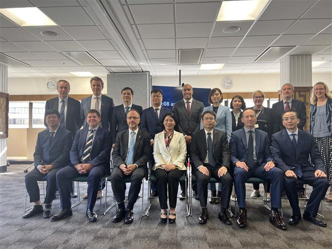 Đoàn Kiểm toán nhà nước Việt Nam làm việc song phương với Kiểm toán nhà nước New Zealand. (Ảnh: Văn Linh/TTXVN) Việt Nam-New Zealand trao đổi kinh nghiệm nâng chất lượng kiểm toán ảnh 2