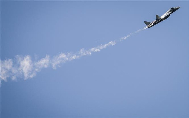 Máy bay Su-34 của Nga. (Ảnh: AFP/TTXVN) Nga: Máy bay chiến đấu Su-34 gây ra vụ nổ ở thành phố Belgorod ảnh 1