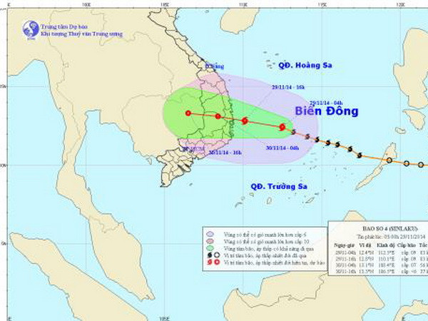 Bão số 4 sẽ đi vào đất liền, suy yếu dần thành áp thấp nhiệt đới ảnh 1