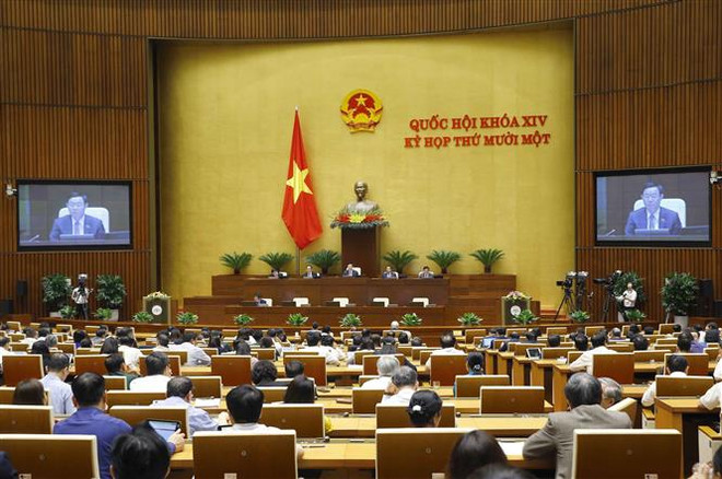 Toàn cảnh Quốc hội. (Ảnh: Doãn Tấn/TTXVN) Nghị quyết phê chuẩn kết quả bầu, miễn nhiệm nhân sự một số tỉnh ảnh 1