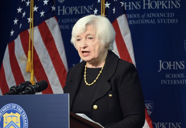 Bộ trưởng Tài chính Mỹ Janet Yellen. (Ảnh: Kyodo/TTXVN) Bộ trưởng Tài chính Mỹ gia tăng sức ép thương lượng về trần nợ công ảnh 1