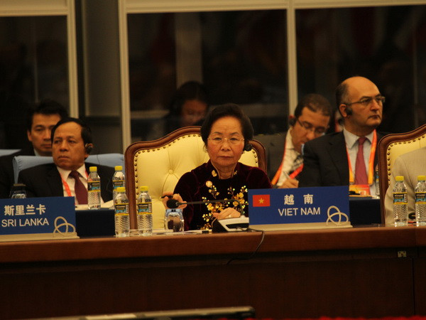 Phó Chủ tịch nước Nguyễn Thị Doan, Trưởng đoàn đại biểu Việt Nam dự hội nghị. (Ảnh: TTXVN) Phó chủ tịch nước tham dự Hội nghị cấp cao về CICA ảnh 1