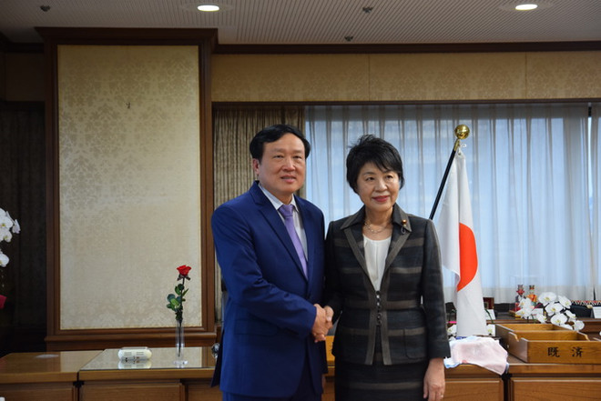 Chánh án Tòa án Việt Nam chào xã giao Bộ trưởng Tư pháp Nhật Bản ảnh 1