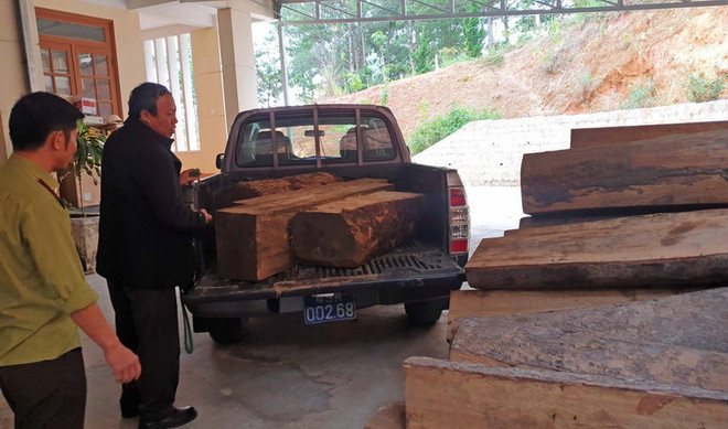 Lâm Đồng: Truy đuổi xe chở gỗ lậu trên đường Trường Sơn Đông ảnh 1