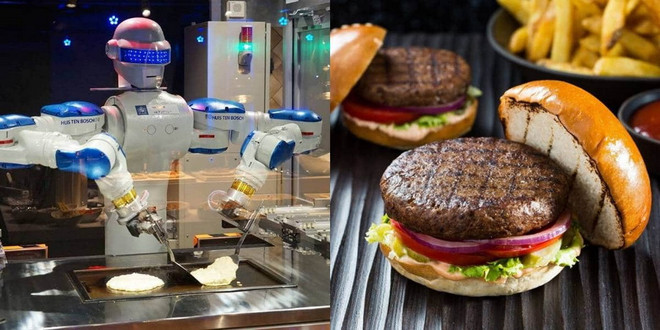 "Đầu bếp robot" làm bánh hamburger chay tại nhà hàng ở Israel ảnh 1