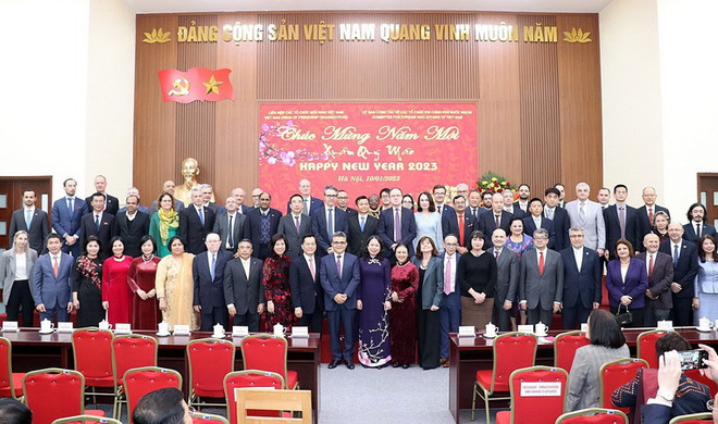 Phó Chủ tịch nước Võ Thị Ánh Xuân với các đại biểu. (Ảnh: An Đăng/TTXVN) Đối ngoại nhân dân góp phần tạo dựng môi trường quốc tế thuận lợi ảnh 3
