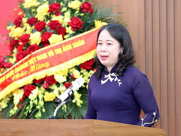 Phó Chủ tịch nước Võ Thị Ánh Xuân phát biểu chỉ đạo. (Ảnh: An Đăng/TTXVN) Đối ngoại nhân dân góp phần tạo dựng môi trường quốc tế thuận lợi ảnh 1
