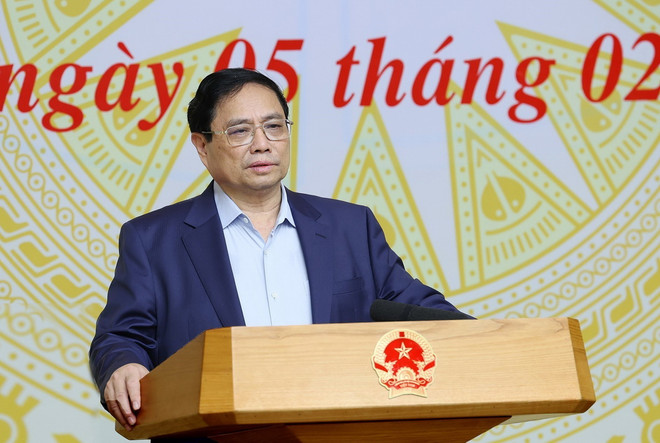 Thủ tướng Phạm Minh Chính làm việc với Uỷ ban Quản lý vốn Nhà nước tại doanh nghiệp và 19 Tập đoàn, Tổng công ty. (Ảnh: Dương Giang/TTXVN) ttxvn_1402_quan ly von (2).jpg