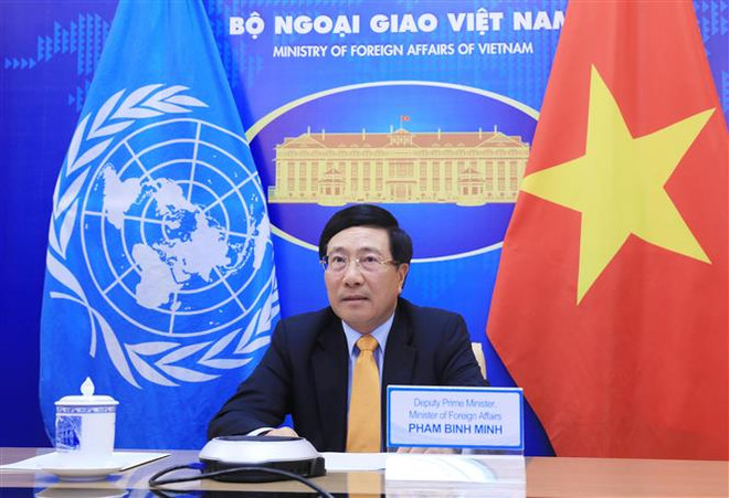 Phó Thủ tướng, Bộ trưởng Bộ Ngoại giao Phạm Bình Minh dự một cuộc họp cấp cao của Hội đồng Bảo an Liên hợp quốc. (Ảnh: Lâm Khánh/TTXVN) Việt Nam dự Khóa họp thường kỳ lần thứ 46 của Hội đồng Nhân quyền LHQ ảnh 2