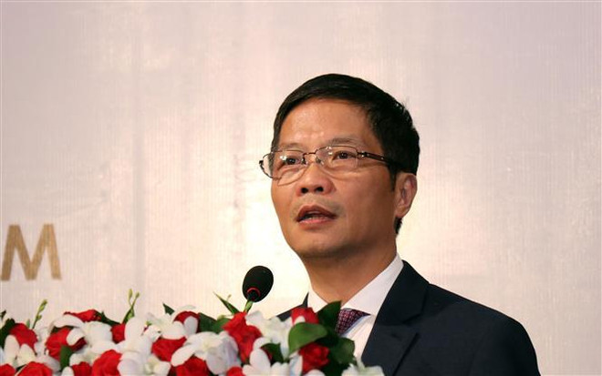 Ông Trần Tuấn Anh, Bộ trưởng Bộ Công Thương Việt Nam, phát biểu tại buổi lễ. (Ảnh: Xuân Khu/TTXVN) Khánh thành Ngôi nhà Đức - Biểu tượng của quan hệ Việt-Đức ảnh 3
