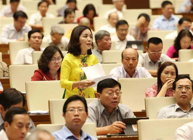 Đại biểu Quốc hội tỉnh Bắc Kạn Triệu Thị Phương phát biểu. (Ảnh: Phương Hoa/TTXVN) Truyền hình trực tiếp phiên thảo luận các vấn đề cử tri quan tâm ảnh 1