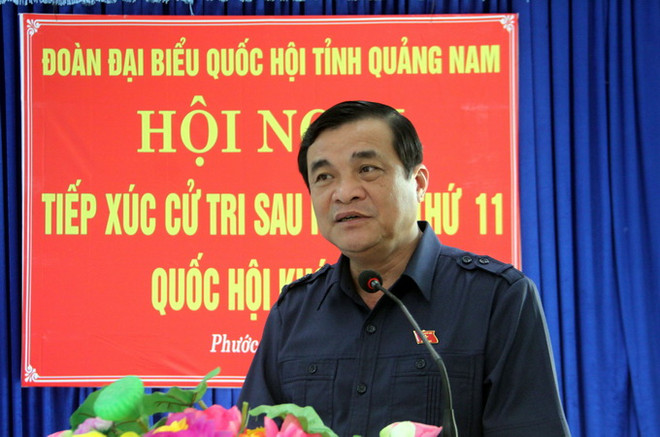 Ông Phan Việt Cường, Bí thư Tỉnh ủy, Chủ tịch Hội đồng nhân dân, Trưởng Đoàn đại biểu Quốc hội tỉnh Quảng Nam phát biểu tại các buổi tiếp xúc. (Ảnh: Phước Tuệ/TTXVN) Cử tri Quảng Nam kiến nghị nhiều vấn đề mật thiết đến đời sống xã hội ảnh 1