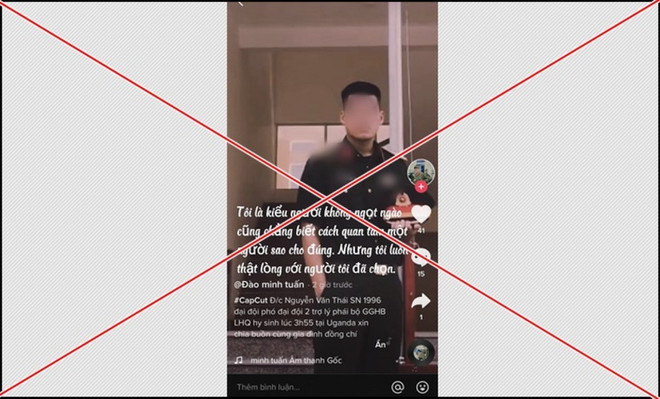 Xác minh đối tượng tung tin giả về sỹ quan hy sinh ở Uganda ảnh 1