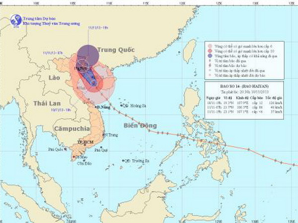 Haiyan đi vào đất liền, suy yếu thành áp thấp nhiệt đới ảnh 1