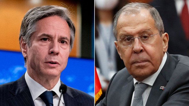 Ngoại trưởng Mỹ Antony Blinken (trái) và người đồng cấp Nga Sergei Lavrov. (Nguồn: CNN) Ngoại trưởng Nga, Mỹ hội đàm trước thềm hội nghị Hội đồng Bắc Cực ảnh 1