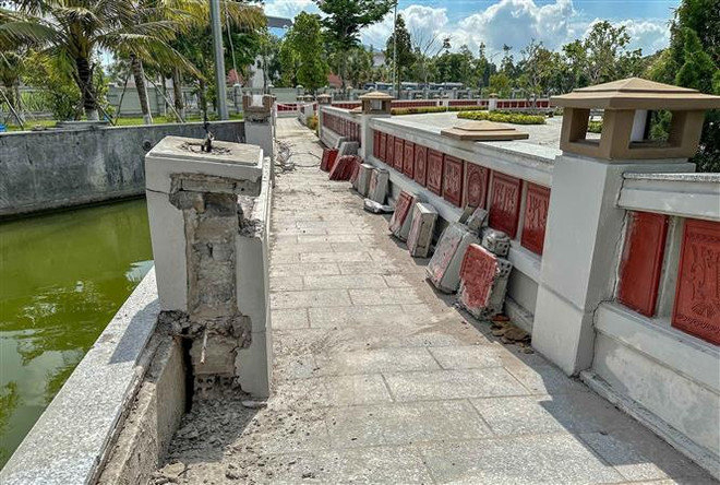 Cần Thơ: Khẩn trương sửa chữa các hạng mục bị lún ở đền thờ Vua Hùng ảnh 1