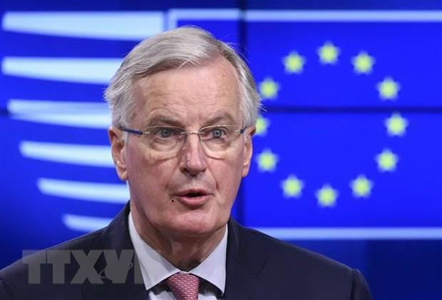 Trưởng phái đoàn đàm phán Brexit của EU Michel Barnier tại cuộc họp báo ở Brussels, Bỉ. (Ảnh: AFP/TTXVN) EU: Anh vẫn còn hạn chót ngày 12/4 để quyết định về thỏa thuận Brexit ảnh 1