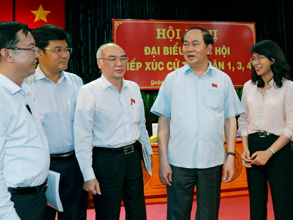 Chủ tịch nước Trần Đại Quang tiếp xúc cử tri TP Hồ Chí Minh ảnh 1