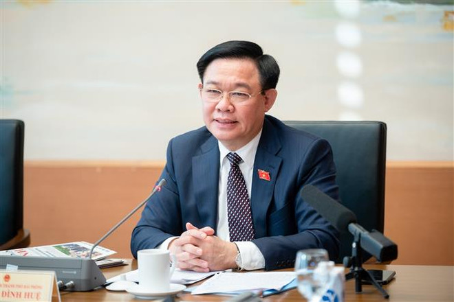 Chủ tịch Quốc hội Vương Đình Huệ phát biểu. (Ảnh: TTXVN) Nội dung ngày làm việc cuối của đợt 1 Kỳ họp thứ 6 Quốc hội khóa XV ảnh 6