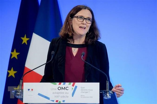 Ủy viên Thương mại của EU Cecilia Malmstrom. (Ảnh: AFP/TTXVN) EU nêu "giới hạn đỏ" trong các cuộc đàm phán thương mại với Mỹ ảnh 1